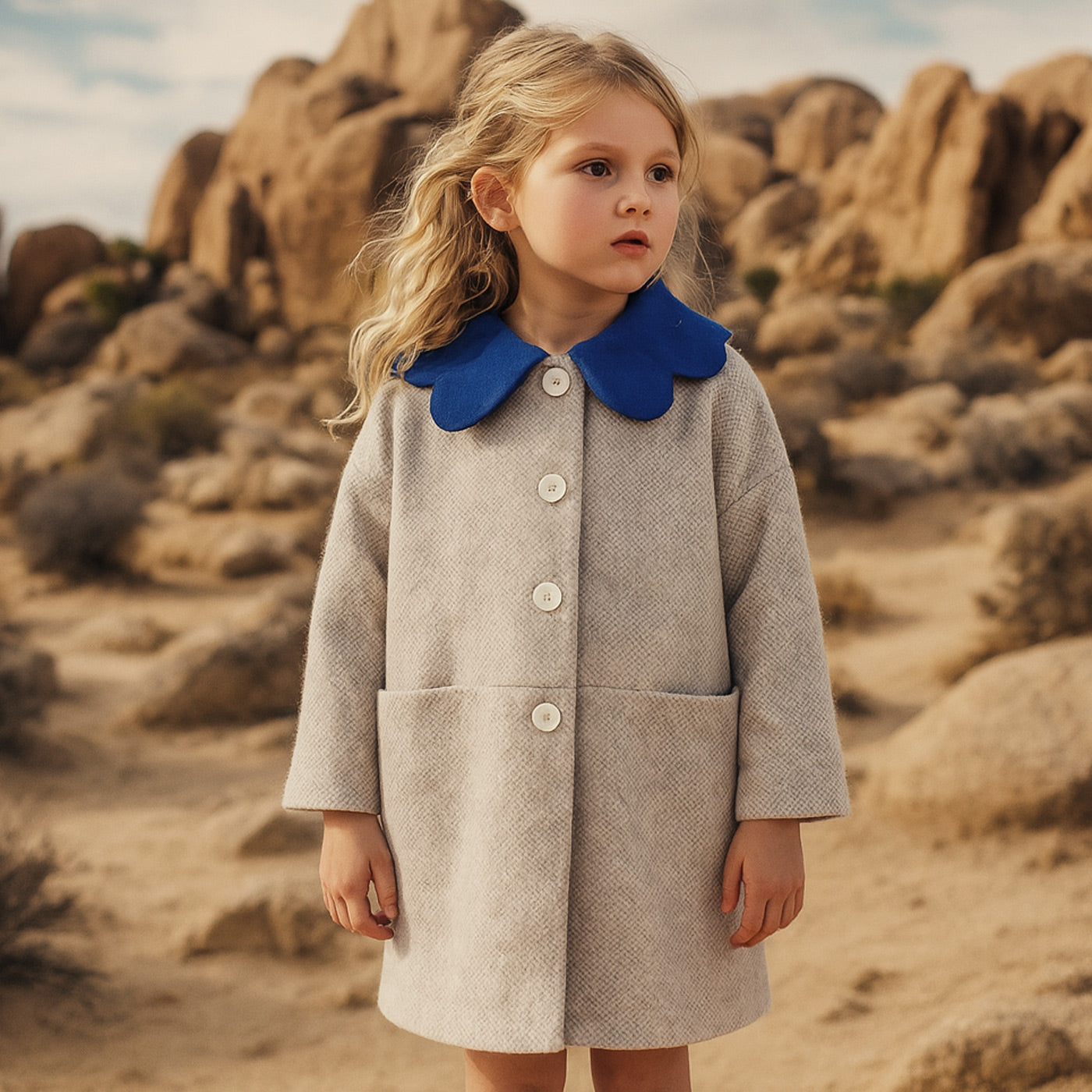 Scalloped Collar Coat