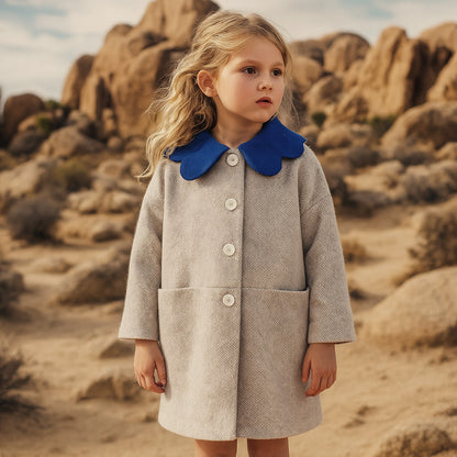 Scalloped Collar Coat