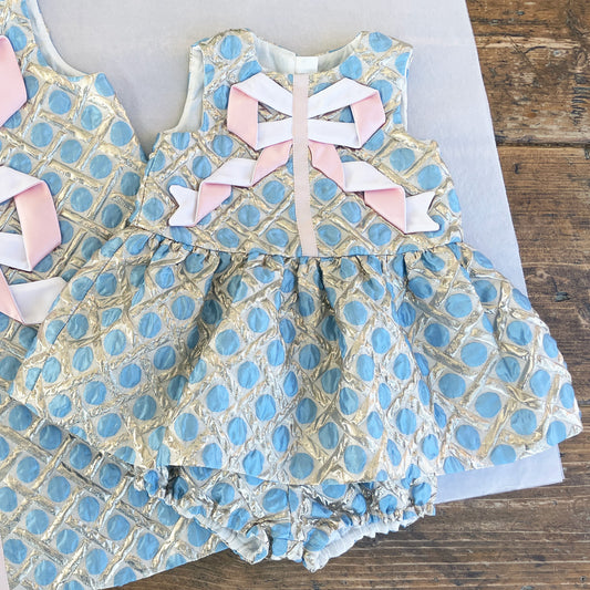 Origami Ribbon Peplum Dress & Bloomers