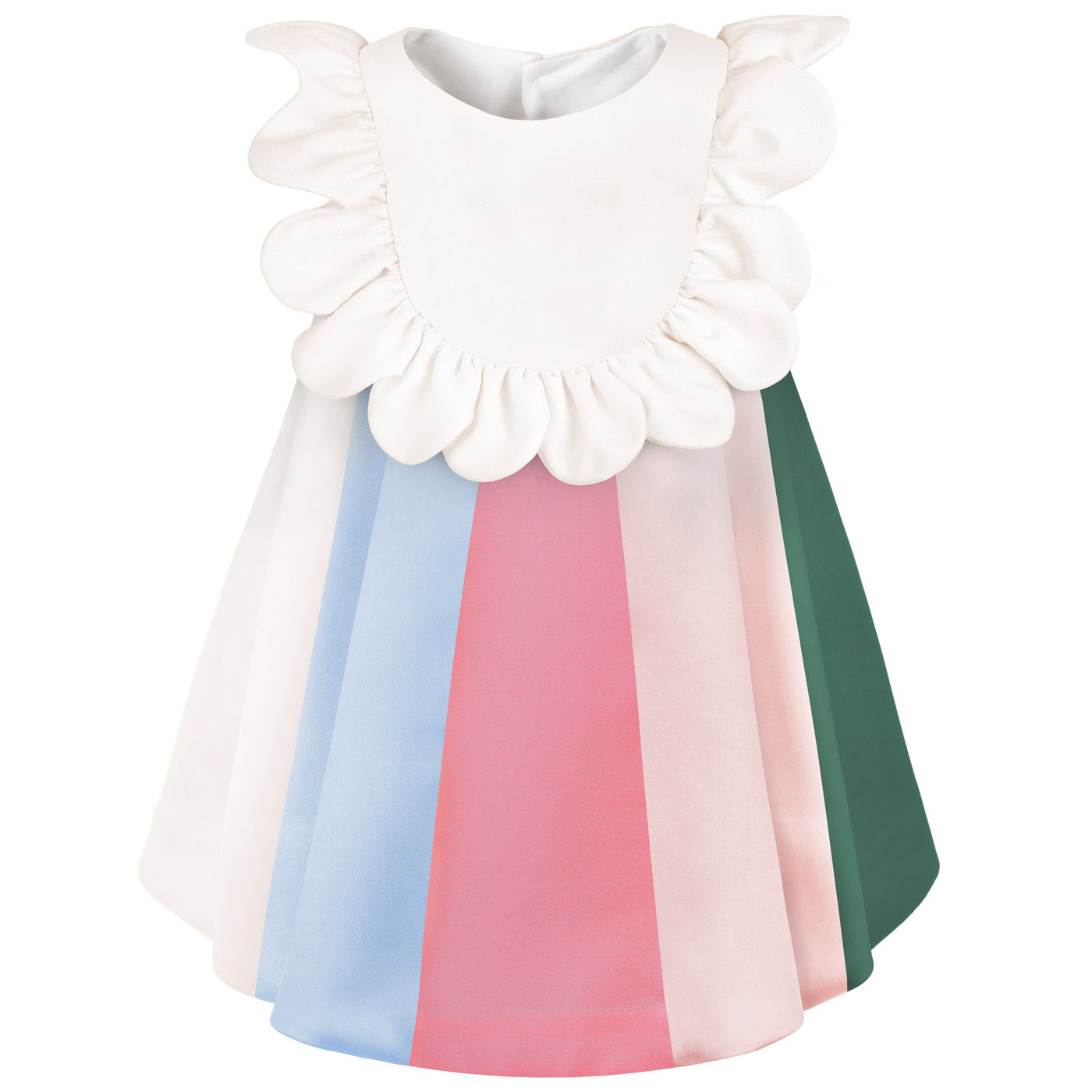Ruffle Bib Rainbow Dress