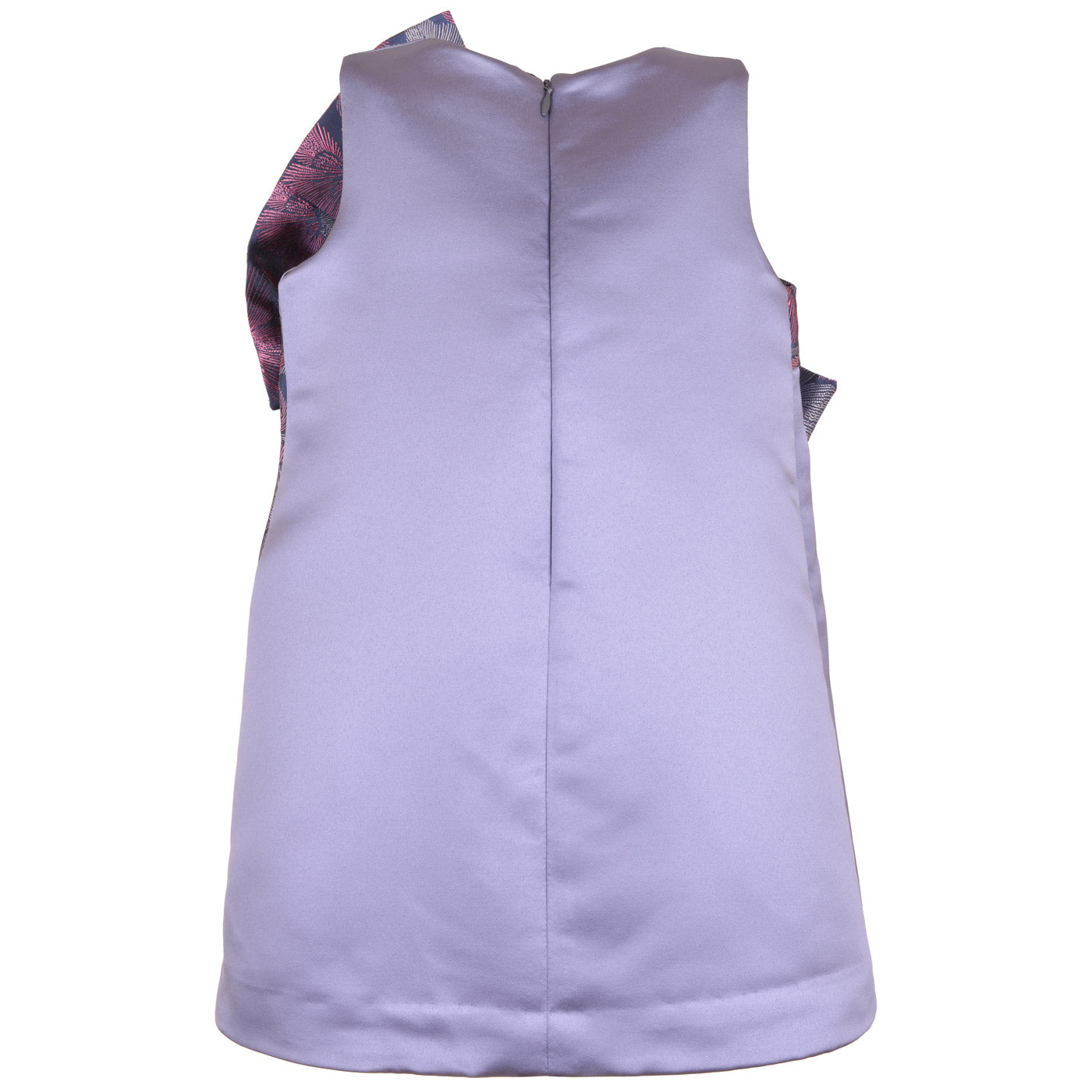 Lavender sleeveless shift dress back with center seam