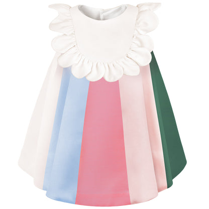 Ruffle Bib Rainbow Dress & Bloomers