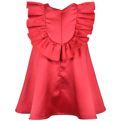 Ruffle Bib Trapeze Dress