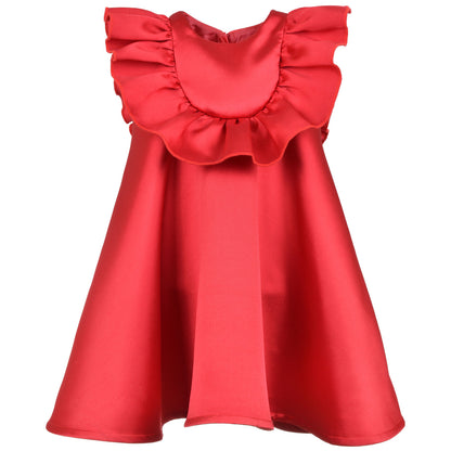 Ruffle Bib Trapeze Dress
