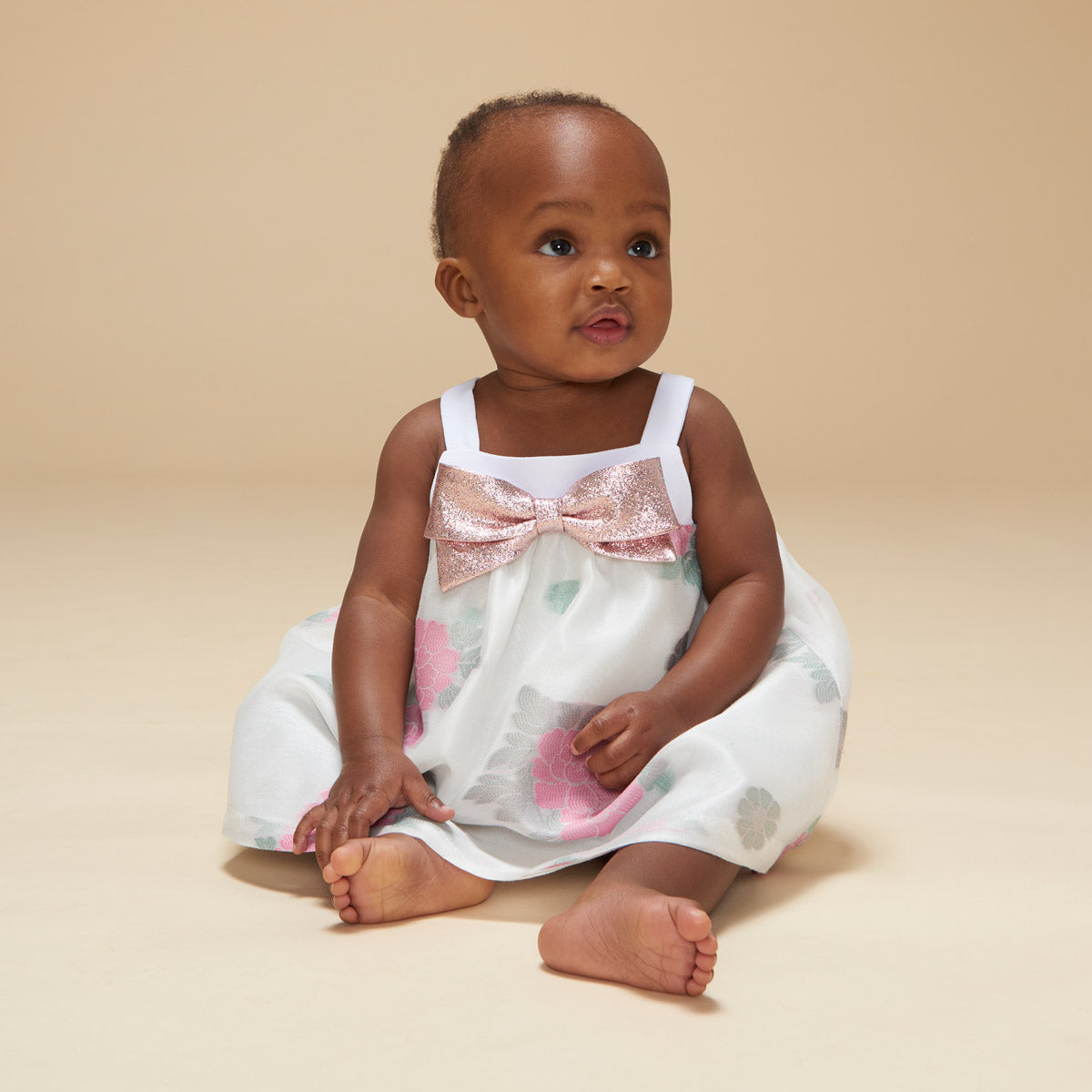 Baby's Sundress & Bloomers in Sugared Almond and White