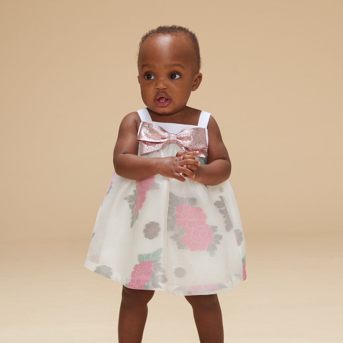 Baby's Sundress & Bloomers in Sugared Almond and White