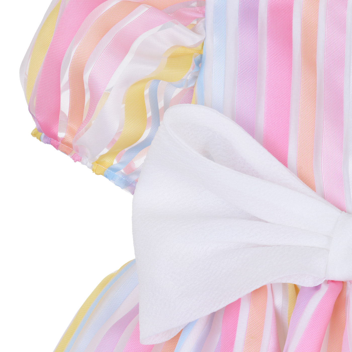 Girl's  Puff Sleeve Bodice Dress in Multi