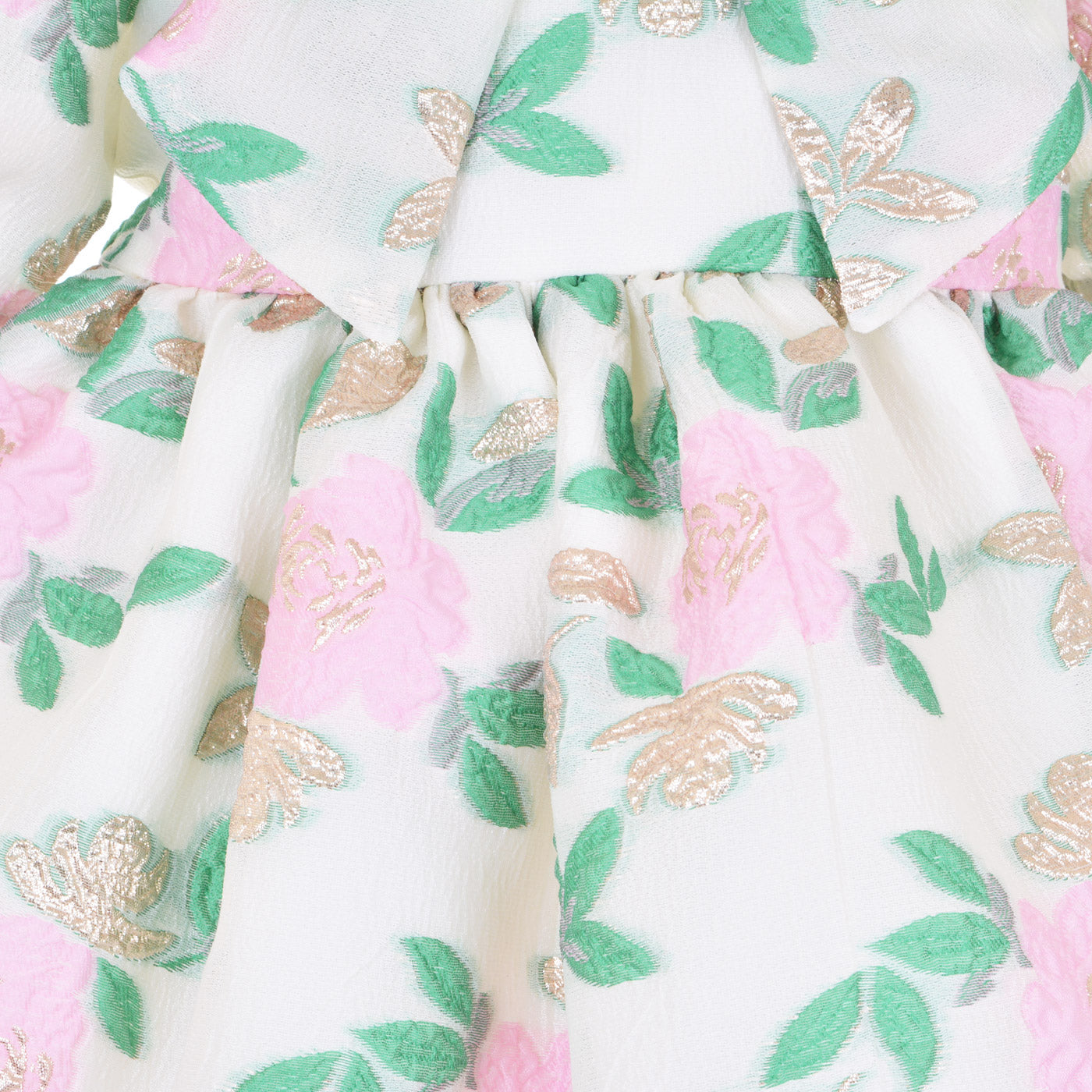 Girl's Puff Sleeve Bodice Dress in Spring Green