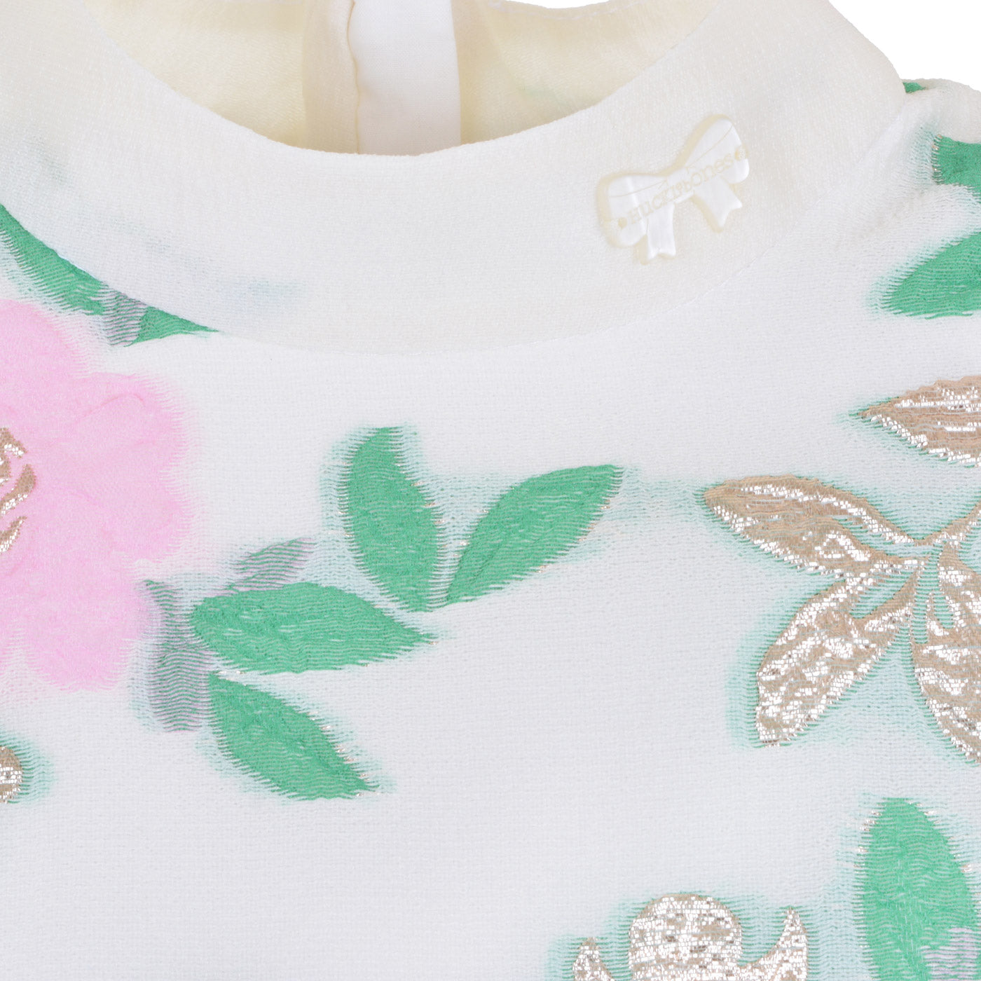 Girl's Puff Sleeve Shift Dress in Spring Green and Sugared Almond