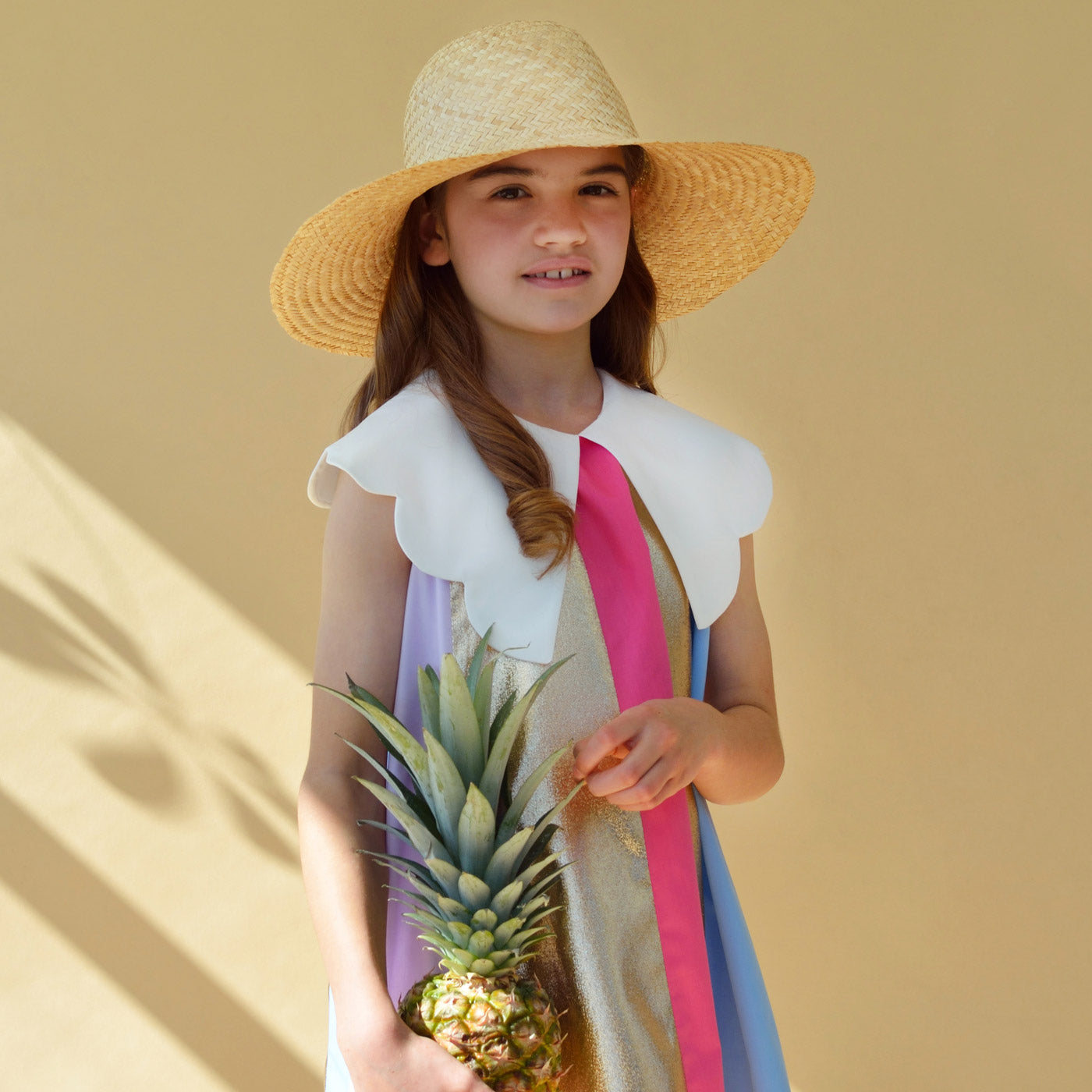 Girl's Rainbow Trapeze Dress in Multi