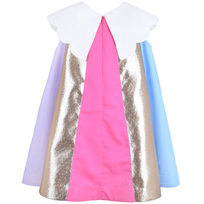 Girl's Rainbow Trapeze Dress in Multi