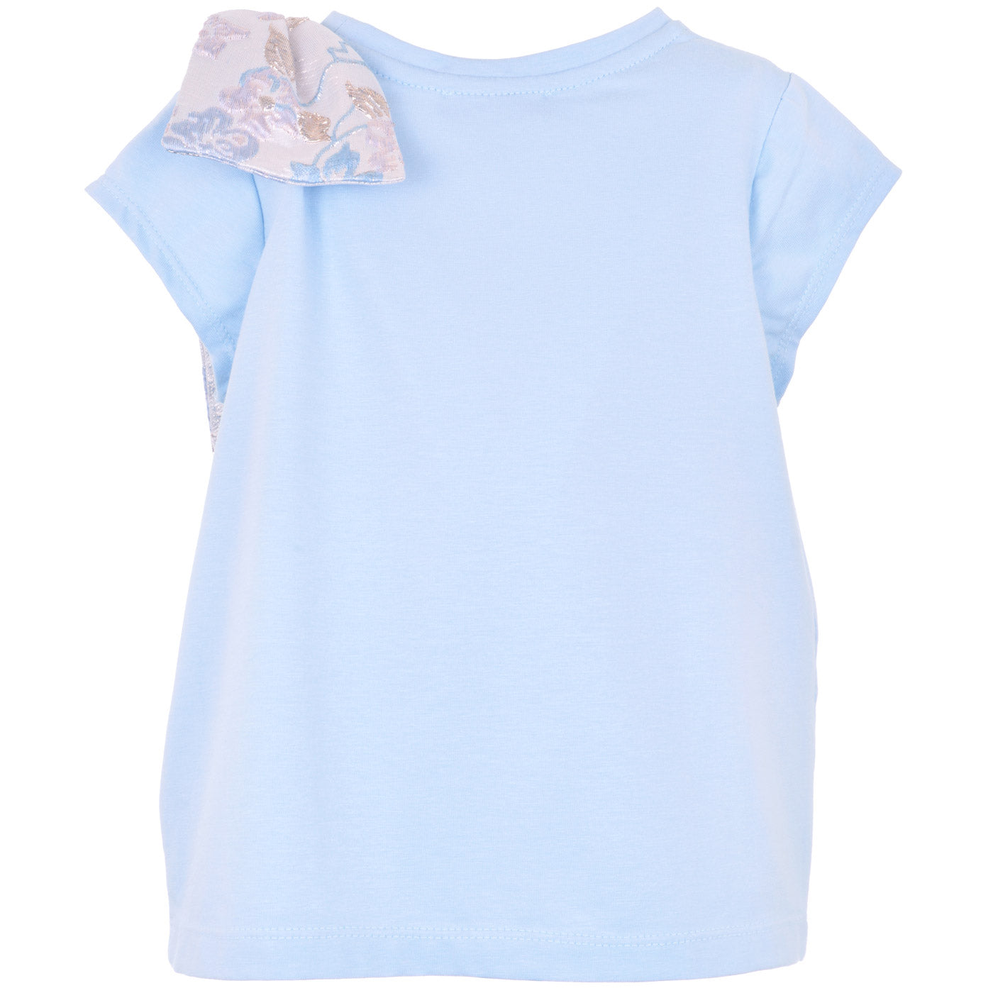 Girl's Jersey T-shirt in Powder Blue and Cream