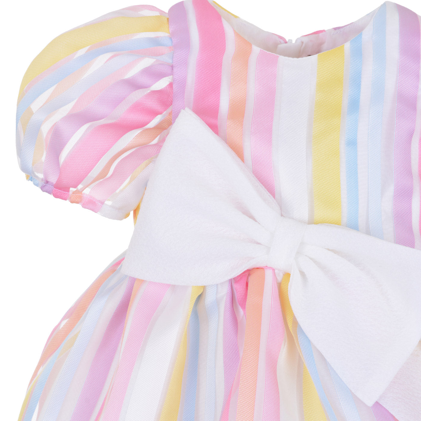 Baby's Puff Sleeve Bodice Dress & Bloomers in Multi