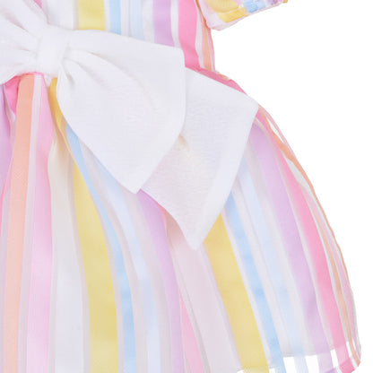 Baby's Puff Sleeve Bodice Dress & Bloomers in Multi