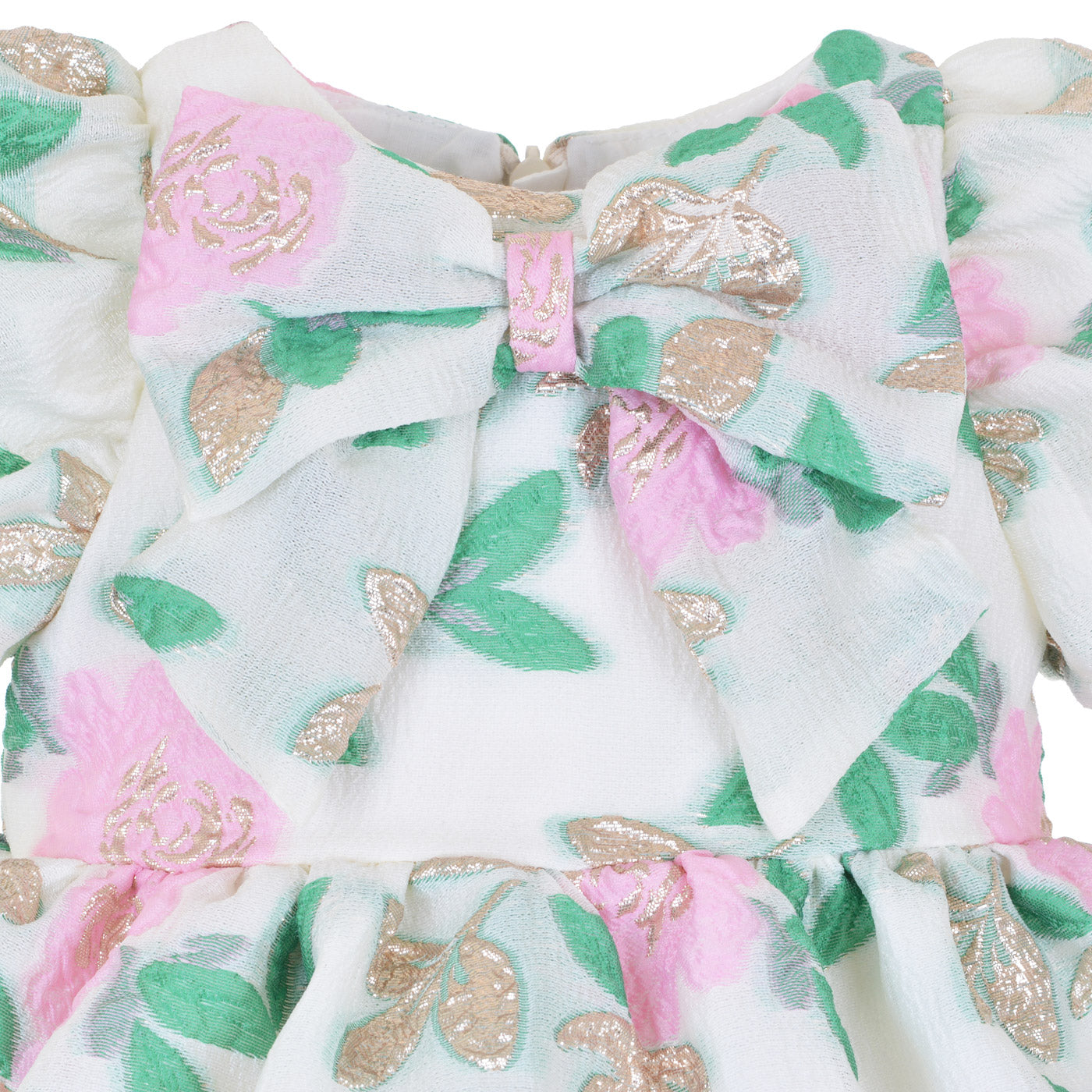 Baby's Puff Sleeve Bodice Dress & Bloomers