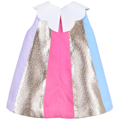 Baby's Rainbow Trapeze Dress & Bloomers in Multi
