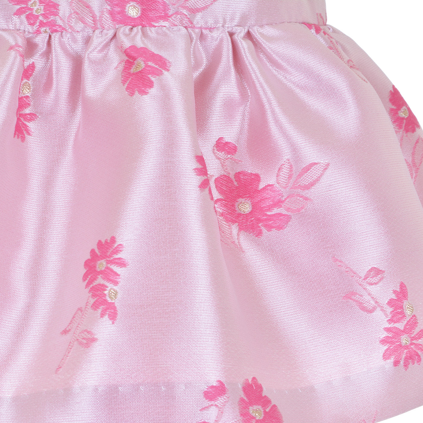 Baby's Guilded Bow Shift Dress & Bloomers in Bright Pink