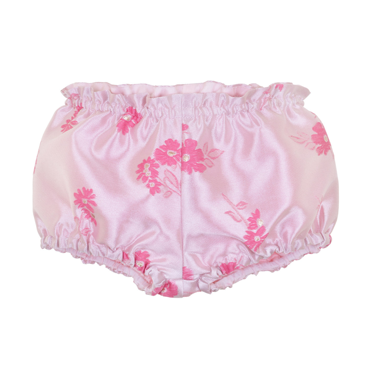 Baby's Guilded Bow Shift Dress & Bloomers in Bright Pink