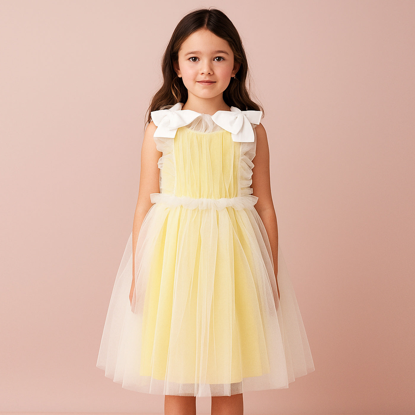 Girl's Ruffle Midi Dress in Primrose