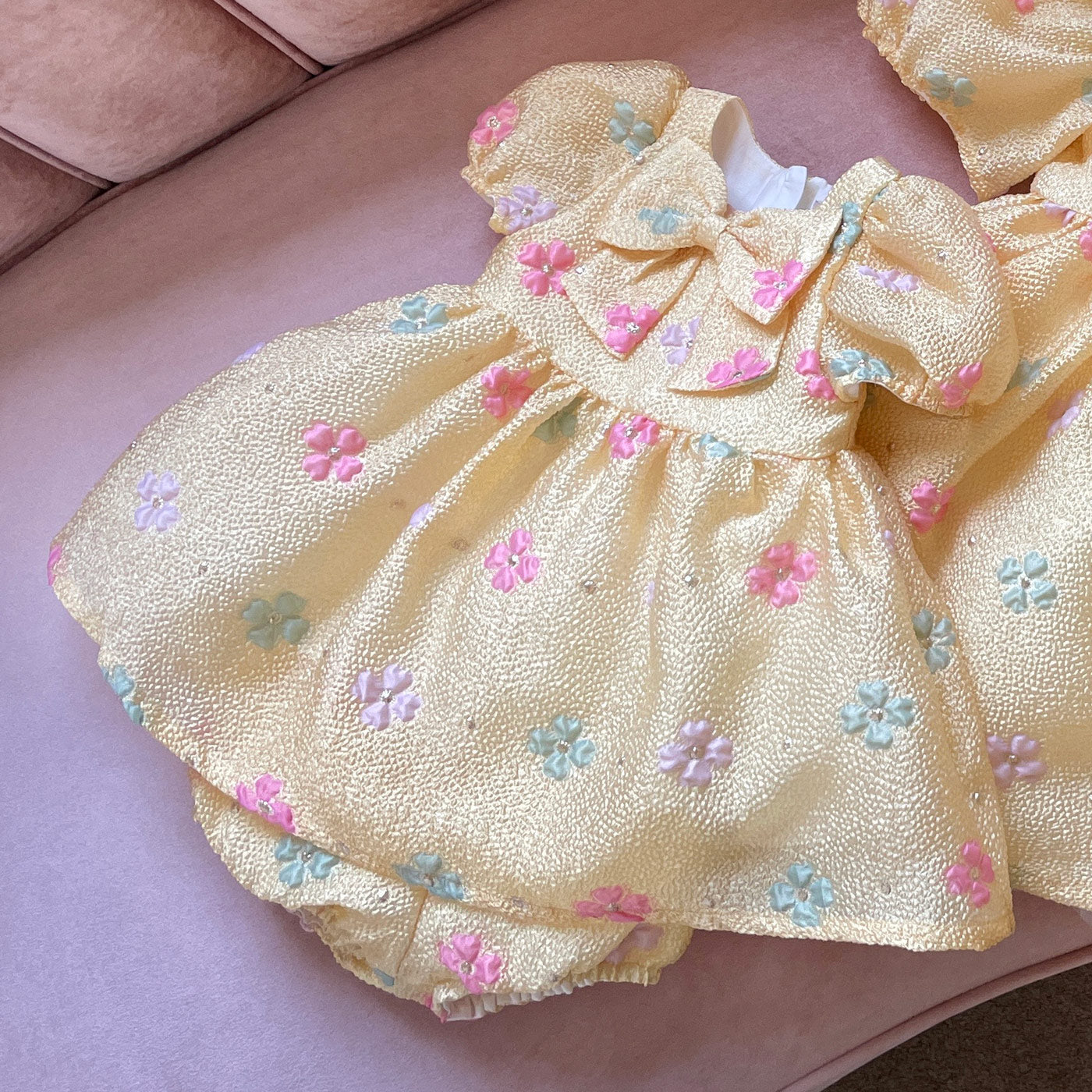 Puff Sleeve Bodice Dress & Bloomers