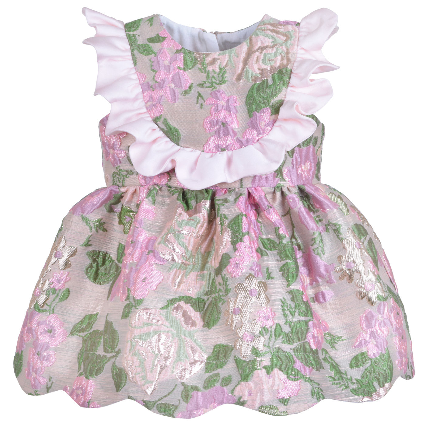 Scalloped Ruffle Bodice Dress & Bloomers