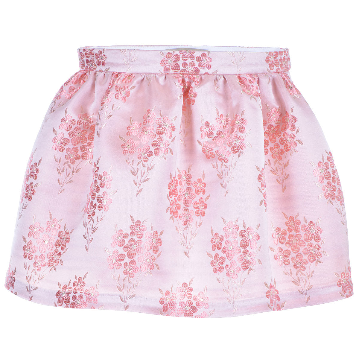 Girl's Gathered Skirt in Milkshake and Gold