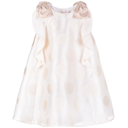 Girl's Ruffle Trapeze Dress in Cream