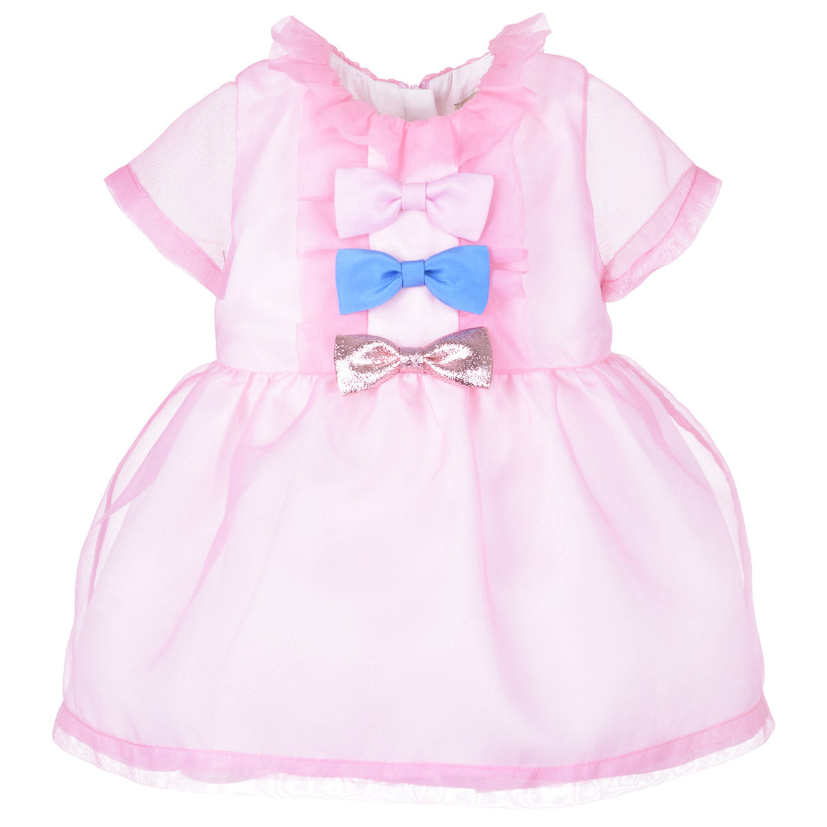 Baby's Multi Bow Bodice Dress & Bloomers in Sugared Almond