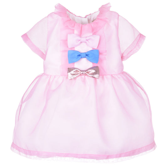 Baby's Multi Bow Bodice Dress & Bloomers in Sugared Almond