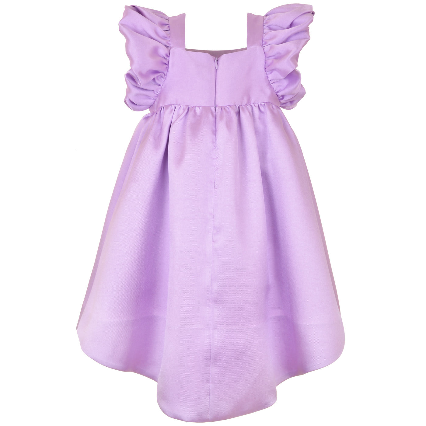 Girl's Twisted Sleeve High Low Dress in Lilac