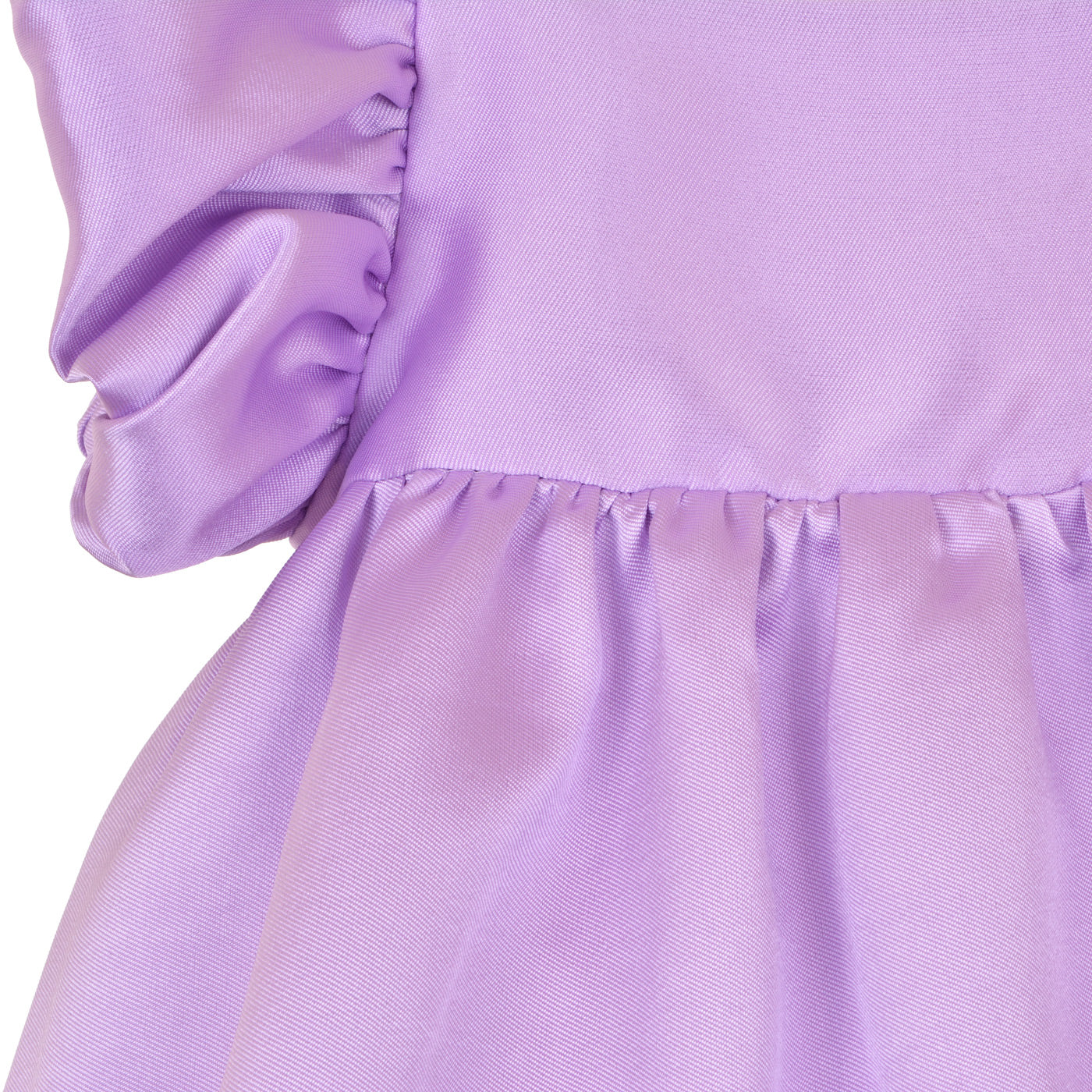 Girl's Twisted Sleeve High Low Dress in Lilac