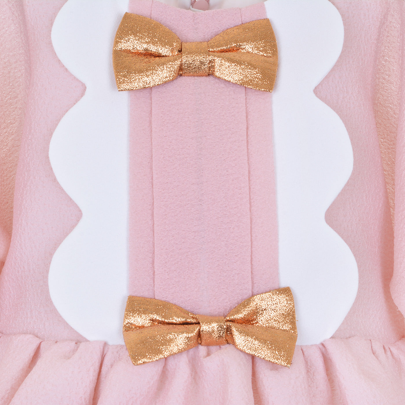 Girl's Scalloped Batwing Dress in Dusty Pink