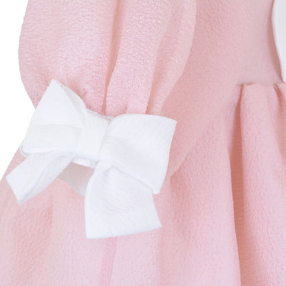 Girl's Scalloped Batwing Dress in Dusty Pink