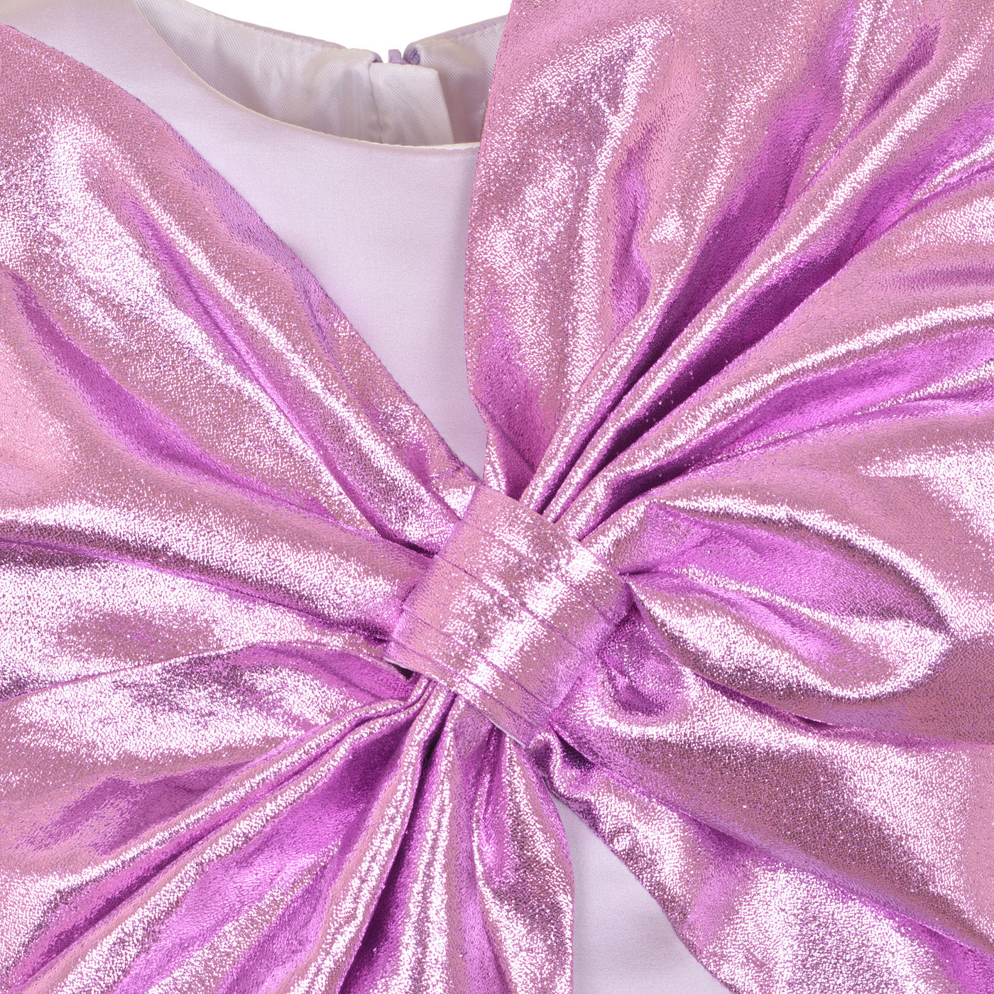 Girl's Giant Bow Shift Dress in Pale Lavender and Lilac