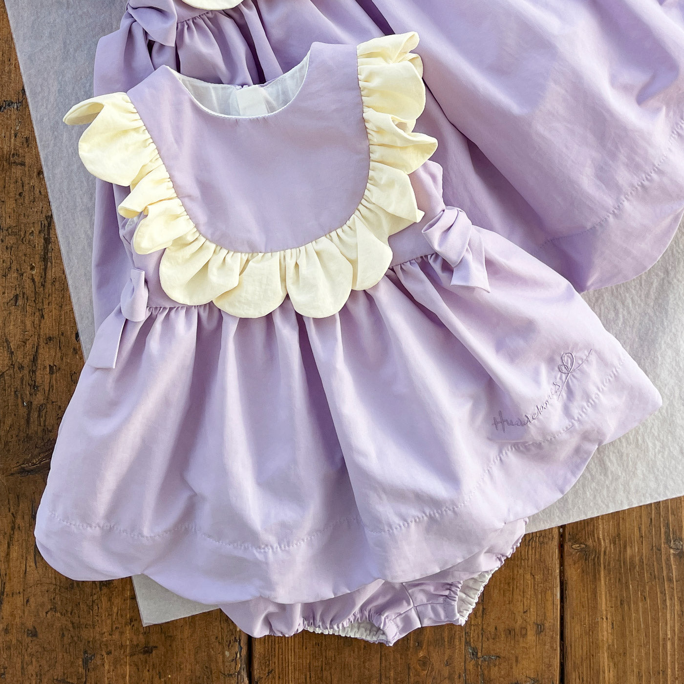 Scalloped Ruffle Bodice Dress & Bloomers