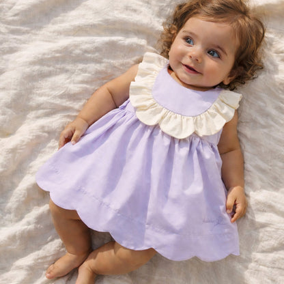 Scalloped Ruffle Bodice Dress & Bloomers