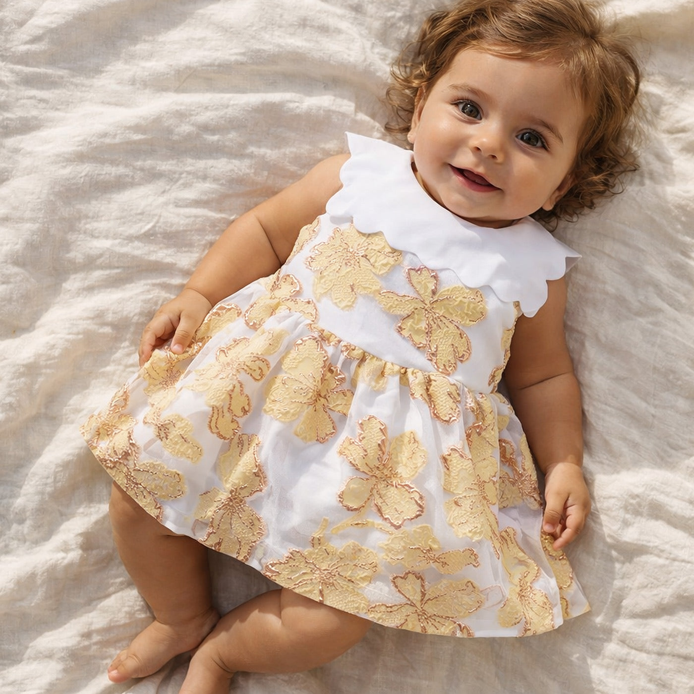 Scalloped Bib Dress & Bloomers