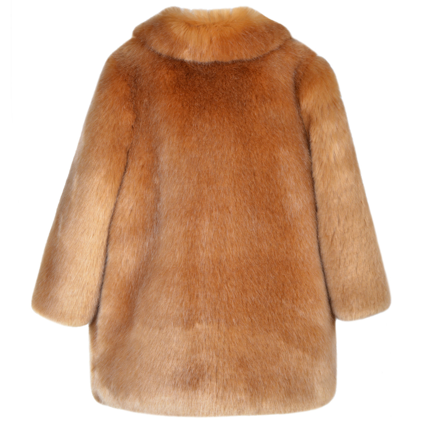 Girl's Faux Fur Coat in Gingerbread