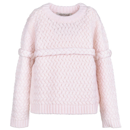 Girl's Chunky Merino Jumper in Blush