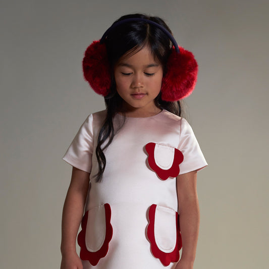 Girl's Faux Fur Earmuffs in Cherry