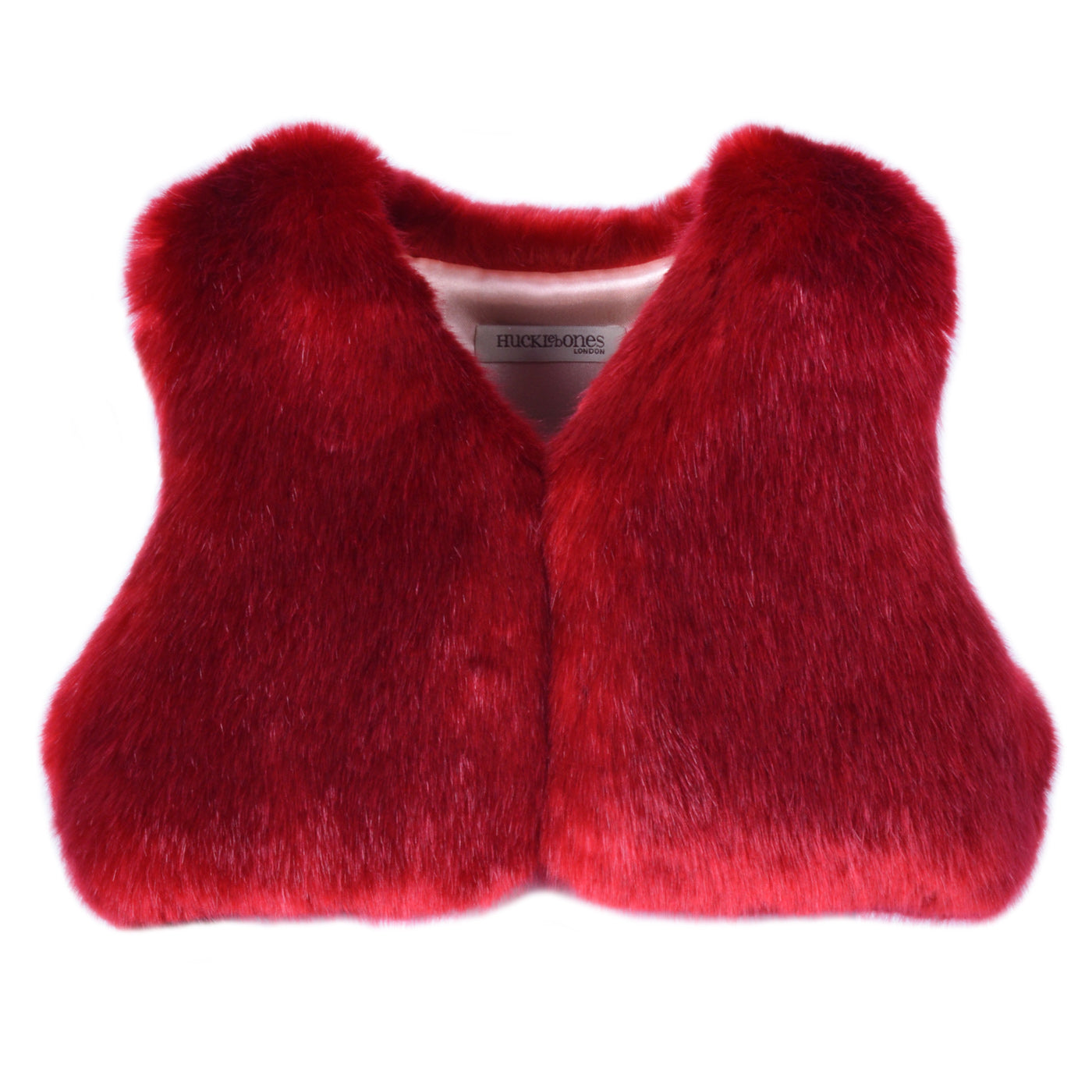 Girl's Faux Fur Shrug in Cherry