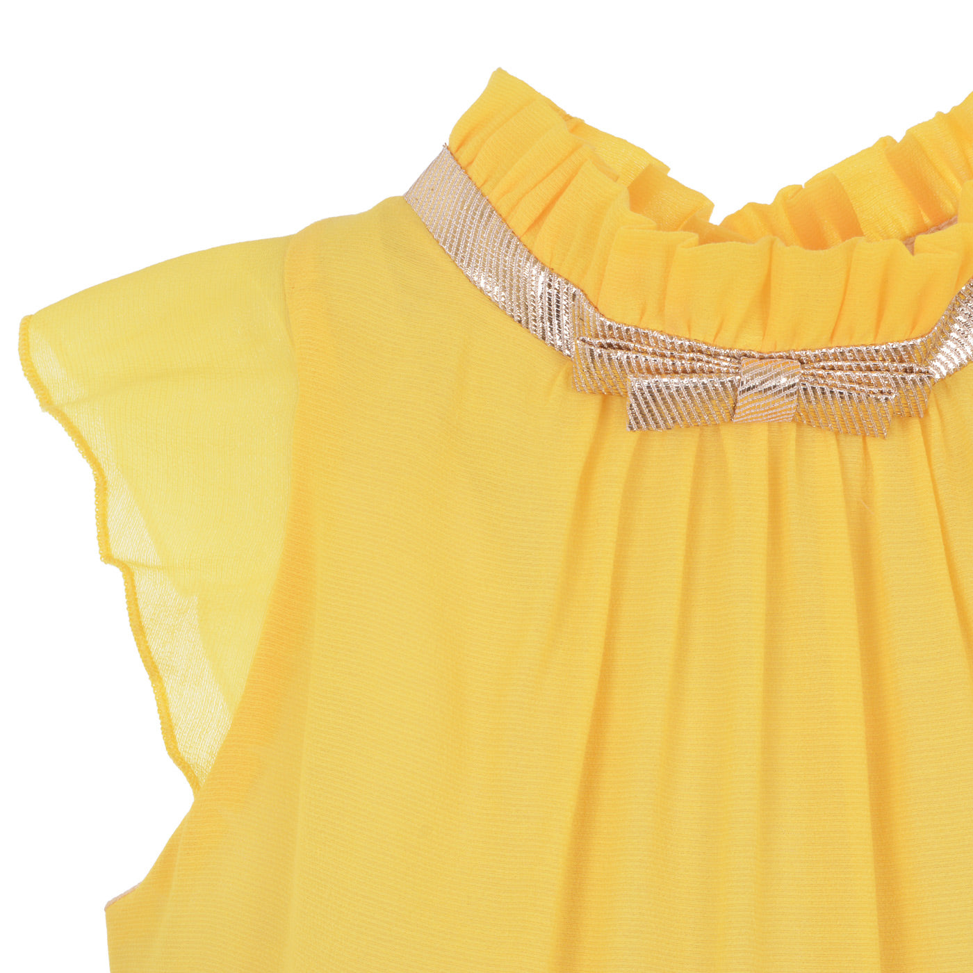 Girl's Flutter Sleeve Bodice Dress in Marigold