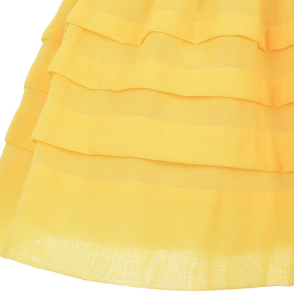 Girl's Flutter Sleeve Bodice Dress in Marigold
