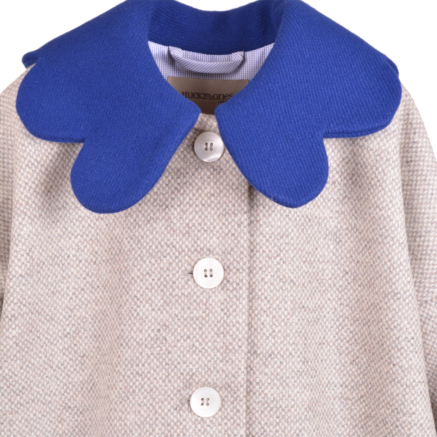 Girl's Scalloped Collar Coat in Heather Grey