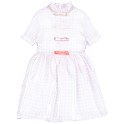 Girl's Bodice Dress in Rose and Cloud