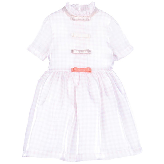 Girl's Bodice Dress in Rose and Cloud