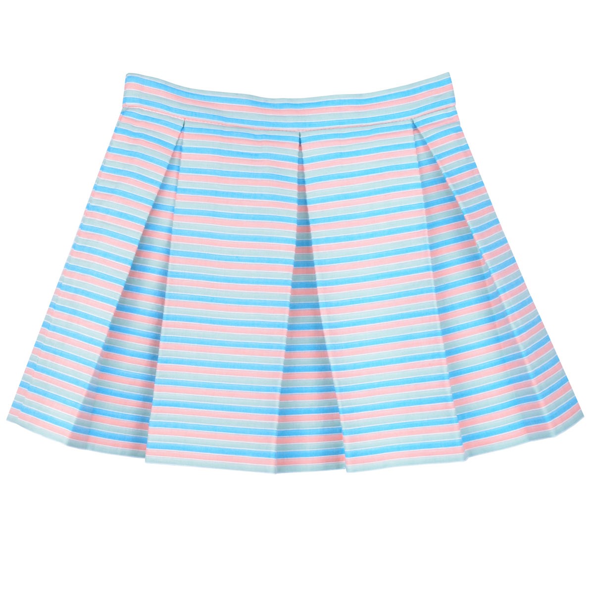 Girl's Beach Stripe Box Pleat Skirt