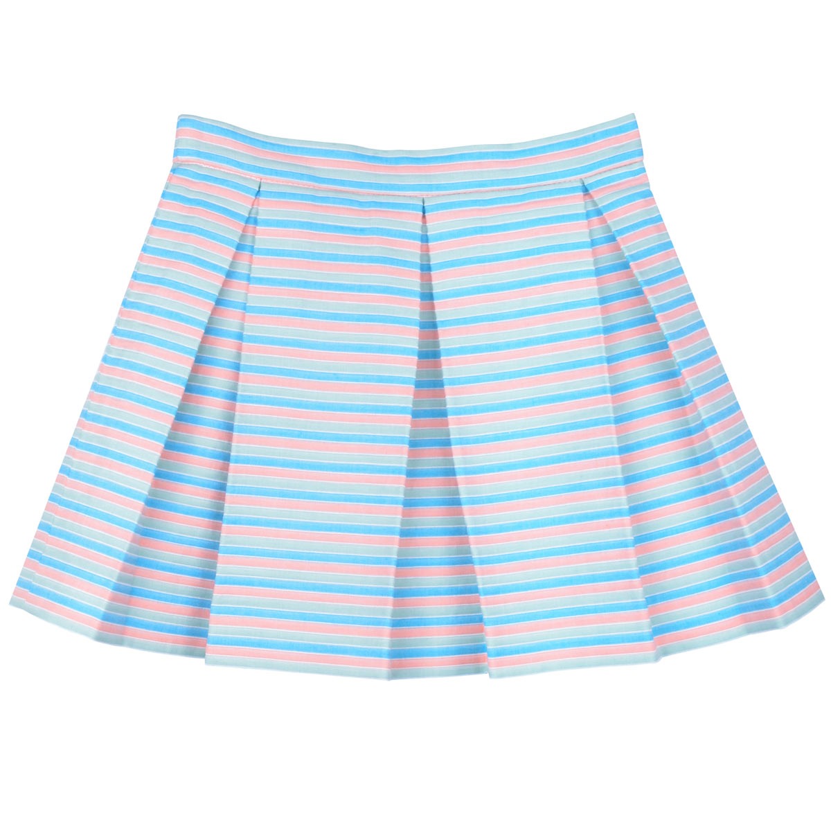 Girl's Beach Stripe Box Pleat Skirt