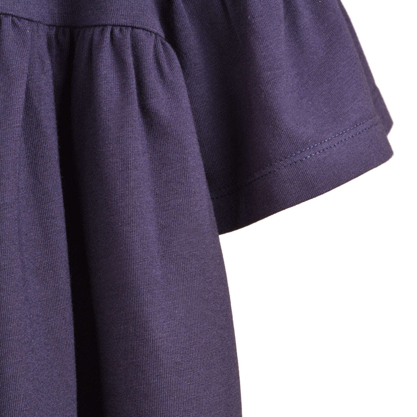 Girl's Bell Sleeved Jersey Dress in Navy and Lilac