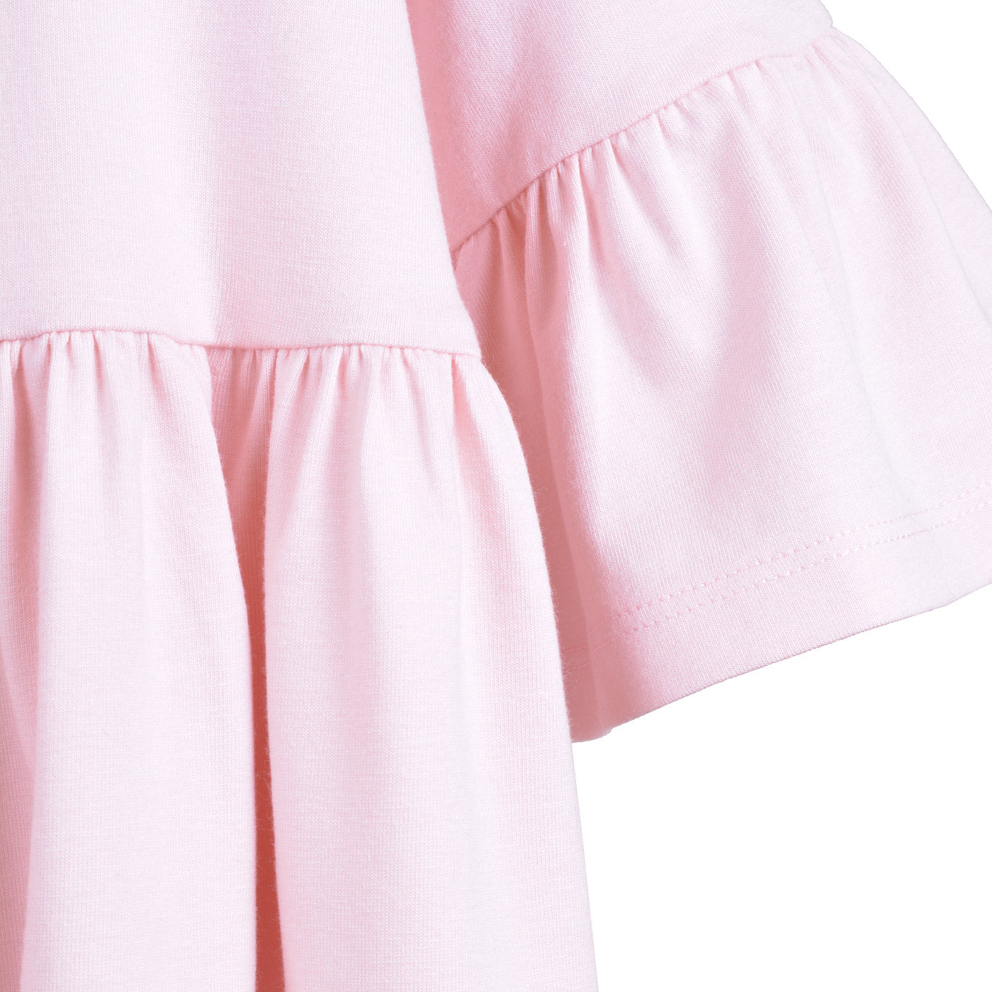 Girl's Bell Sleeved Jersey Dress in Pale Pink and Wallflower